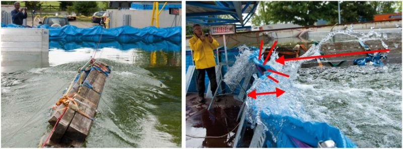 Treibgutanprall auf die AquaWand
